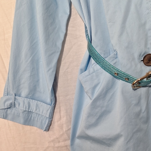 Blue Trench Coat, 100% Cotton, With Belt, a new day, Sz 2, NWOT - Picture 6 of 14